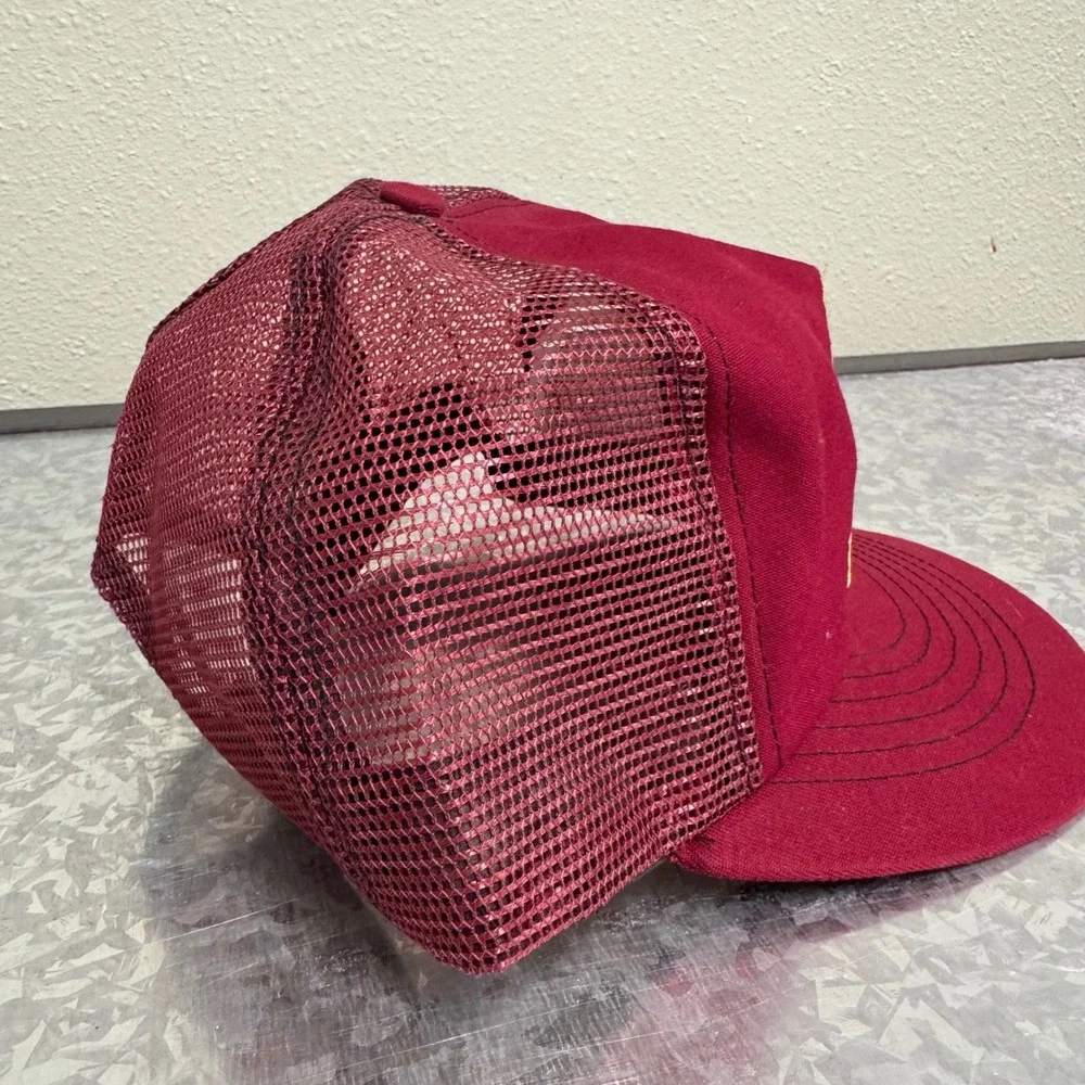 Cap America Trucker Hat Mens OSFA Maroon Excellent Palo Verde‎ Made in USA Mesh